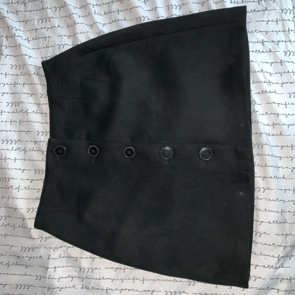 Sleek black suede skirt